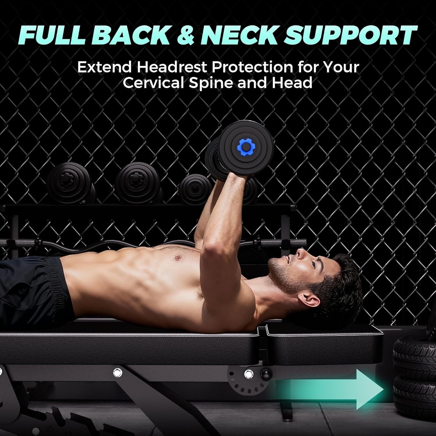 Heavy Duty Adjustable Weight Bench 640kg Foldable Full Body Gym