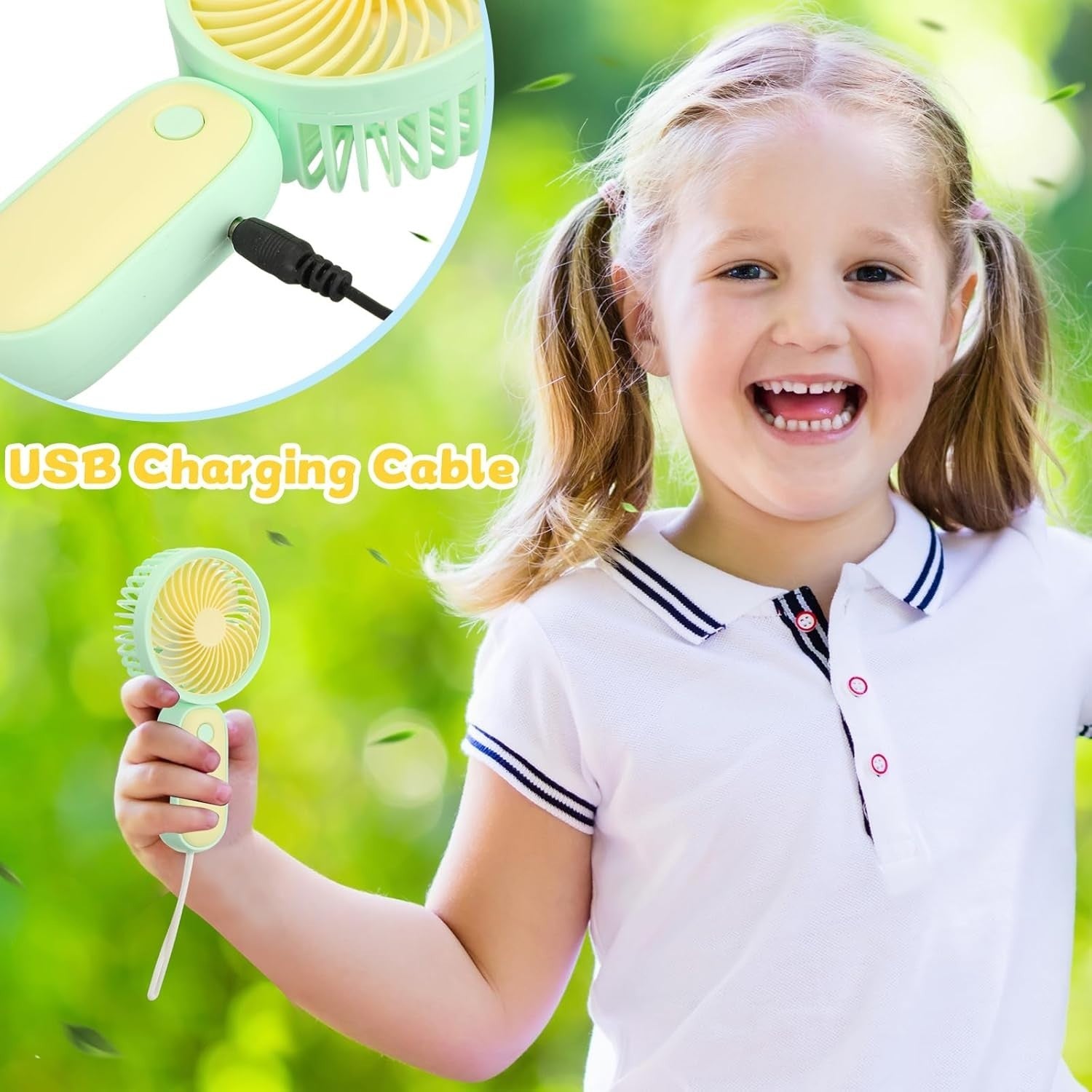 20x Mini USB Rechargeable Handheld Fans Portable Small Cool Travel Set 4 Colours