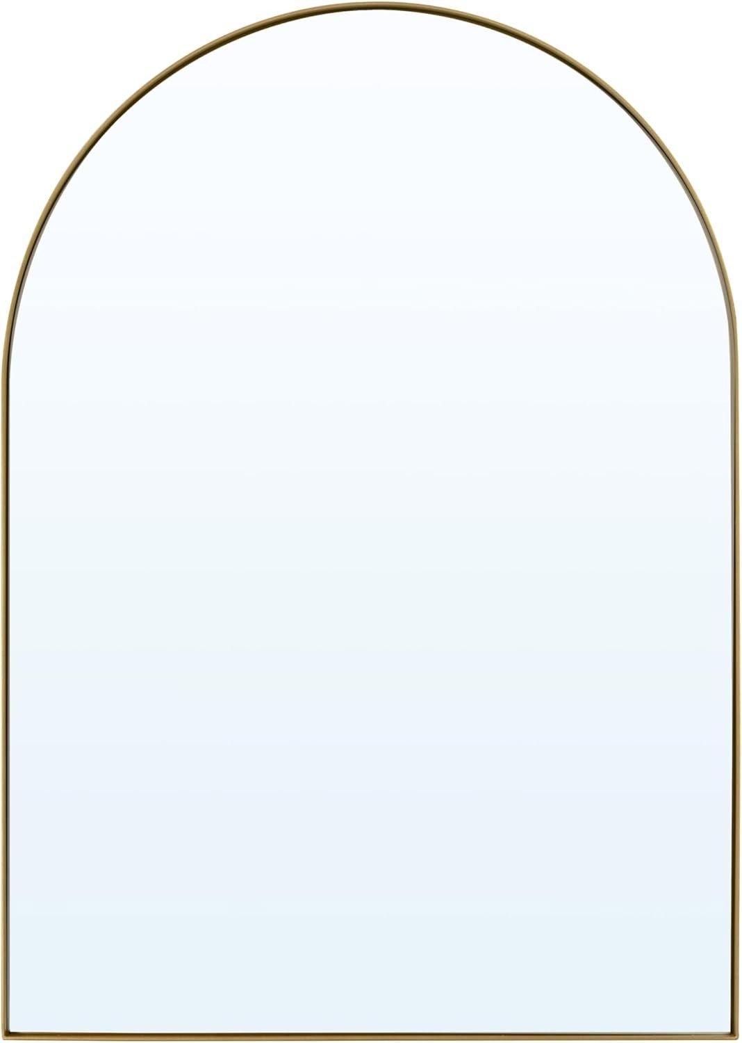 Gold Arched Wall Mirror 70x50cm Metal Frame Bathroom & Living Room