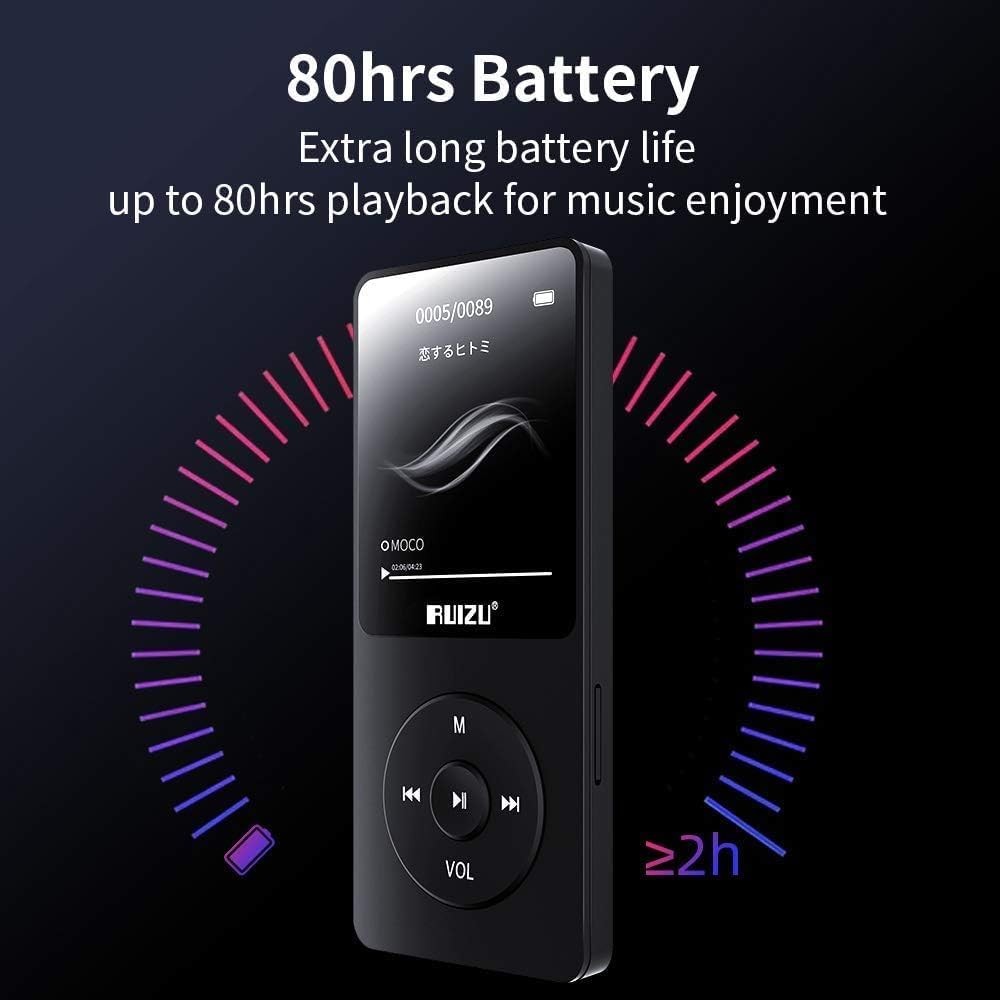 64GB MP3 Player Bluetooth 5.3 80H Battery 1.8" Screen 128GB