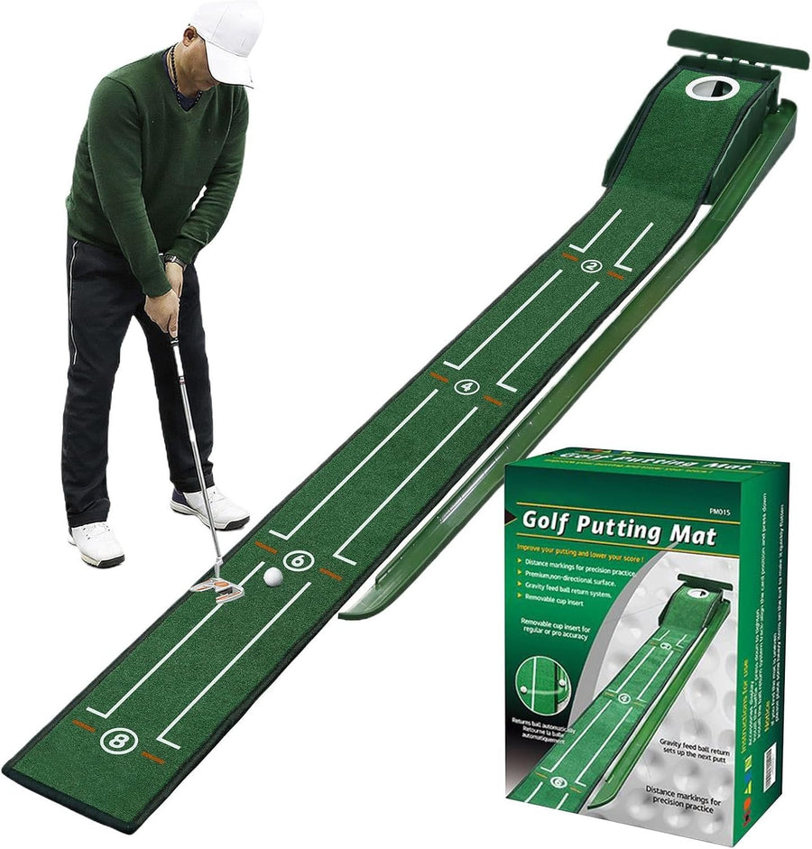Golf Putting Mat Indoor Auto Ball Return Training Aid Home Office