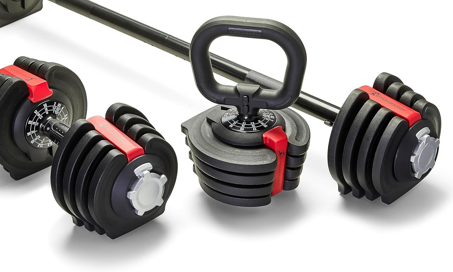 3-in-1 Adjustable Smart Weight Set 2–19kg Dial Barbell Dumbbell Kettlebell