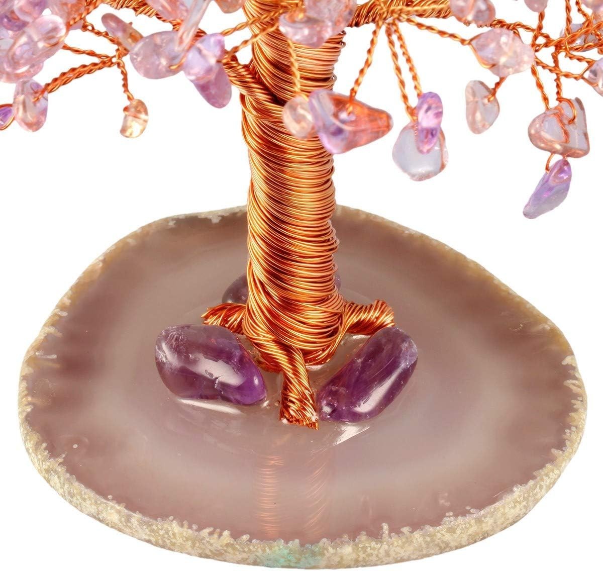 Amethyst Citrine Crystal Money Tree • Feng Shui Gemstone Decor • Agate Base Gift