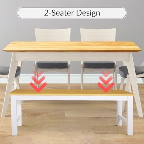 Natural Wooden Dining Bench Indoor Pine Kitchen Table Seating for Home