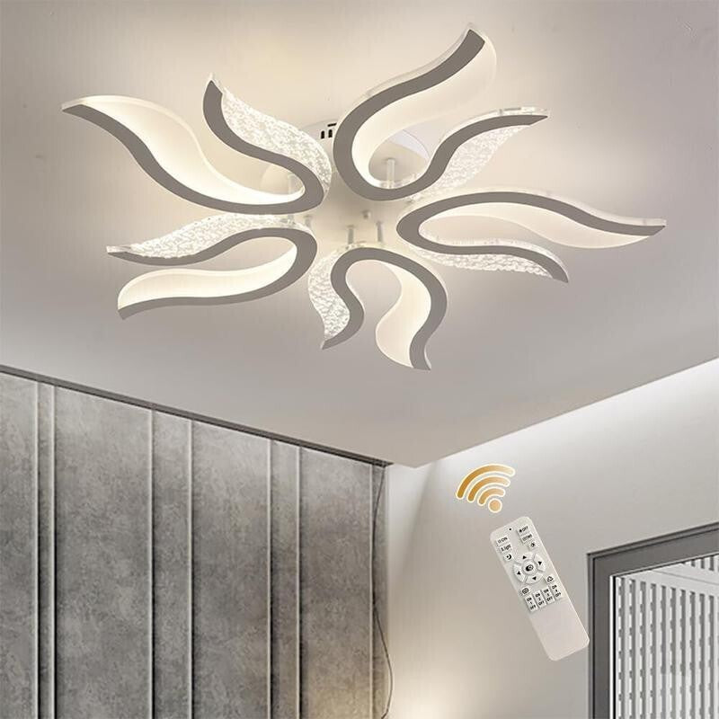Flame Shape LED Ceiling Light 50W Dimmable Remote 3 Colour Modern Fixture