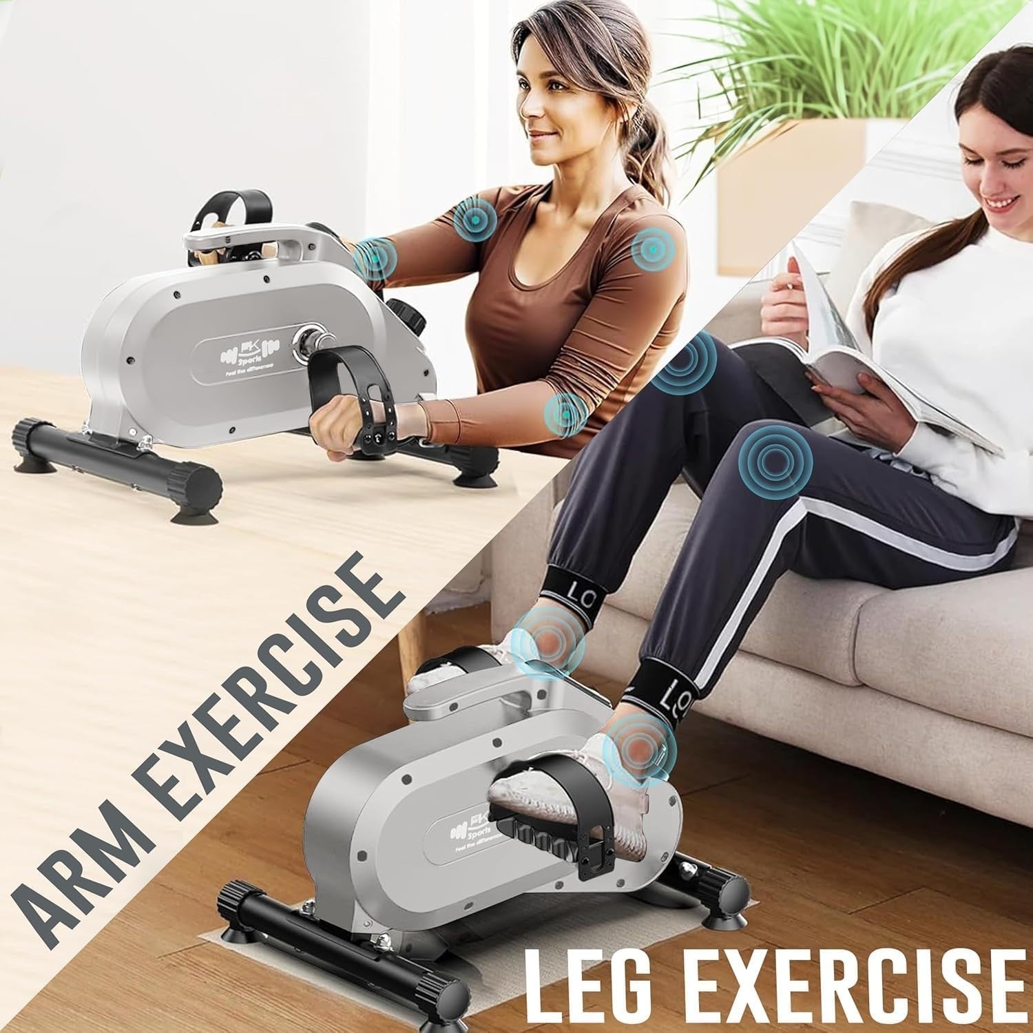 Quiet Mini Pedal Exerciser Magnetic 8 Level Resistance LCD Bike