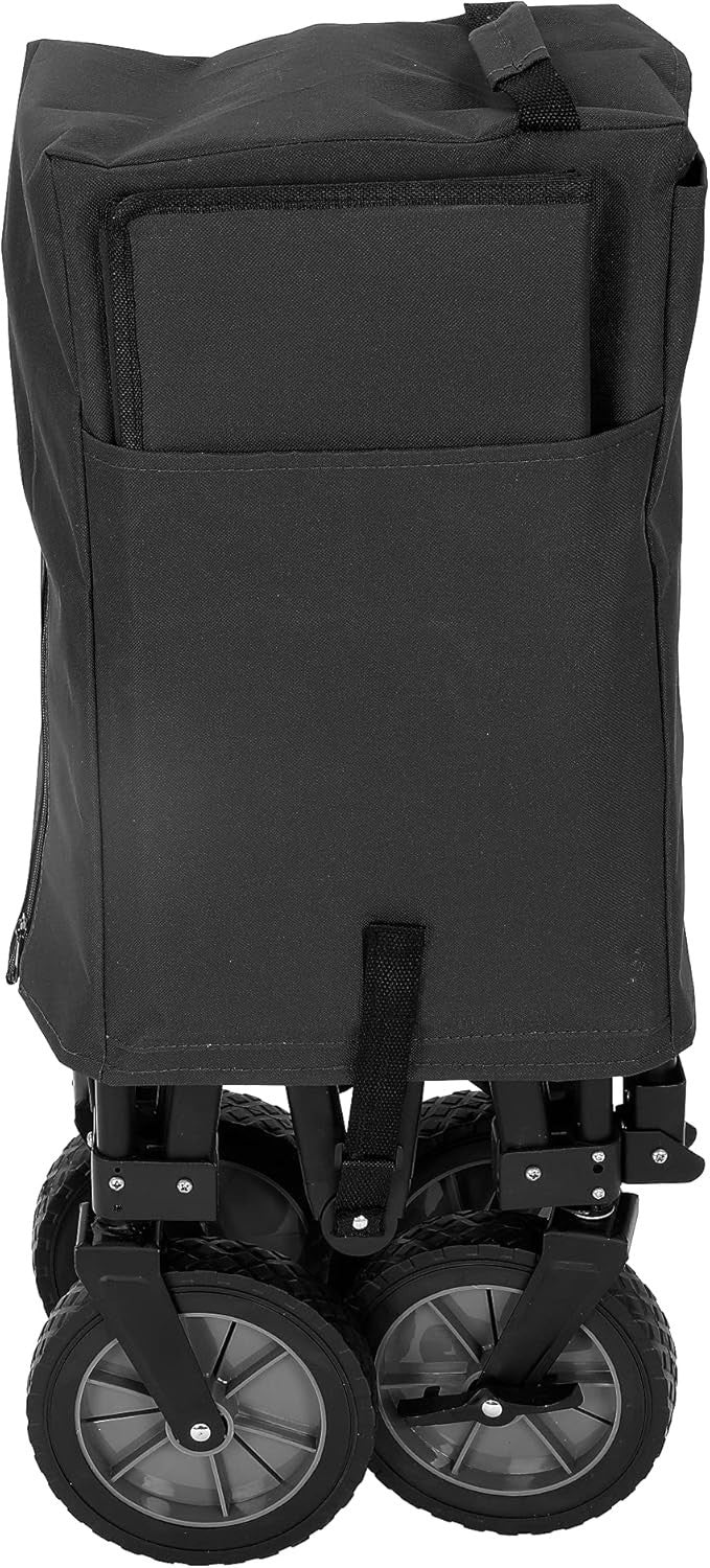 Black Folding Garden Wagon 85kg Collapsible Camping Festival Trolley