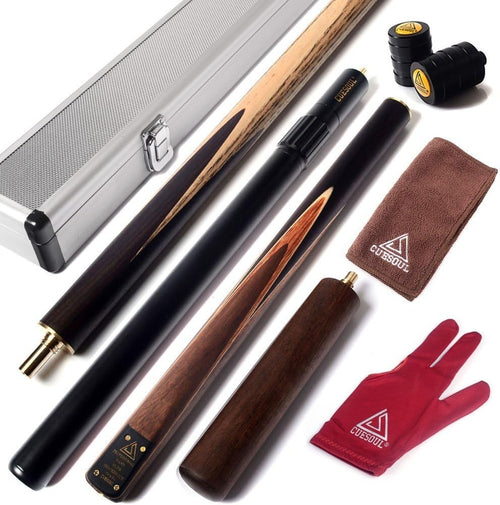 57in Pro Snooker Cue 18oz 3/4 Joint Ash Shaft Dual Extensions