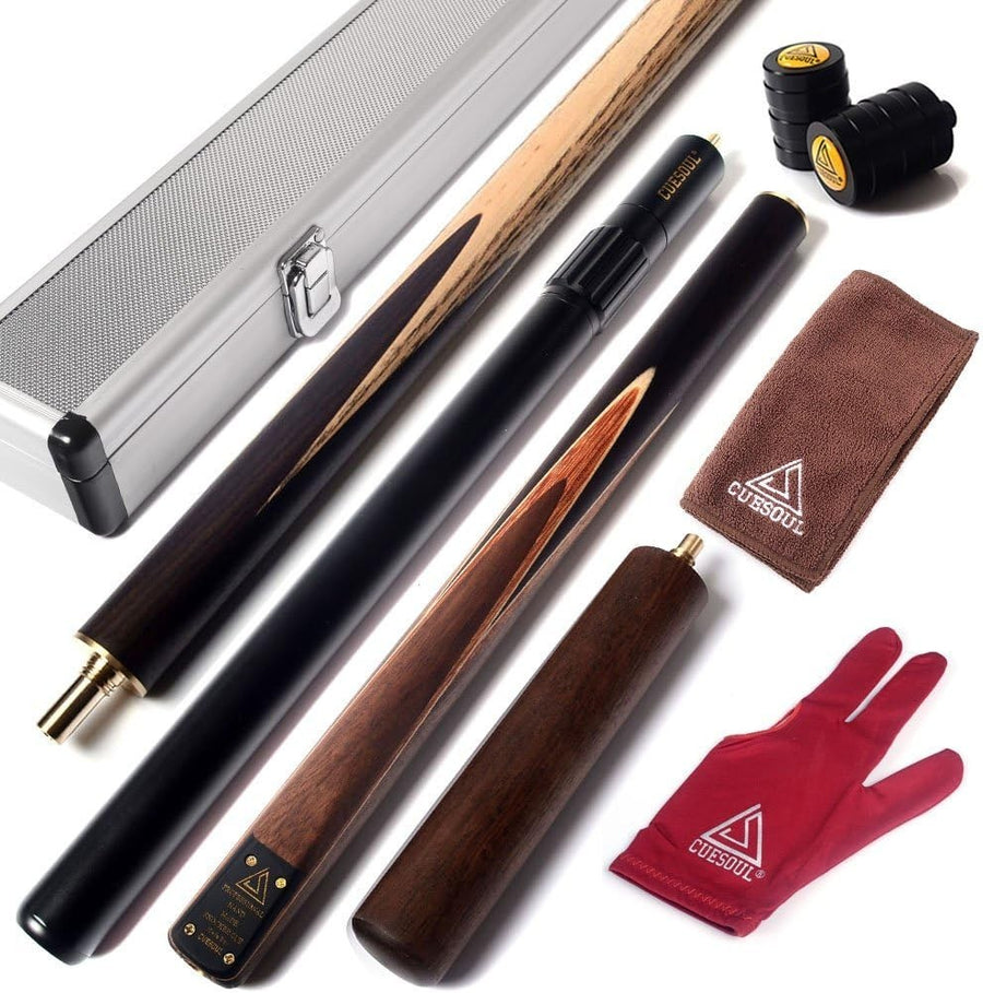 57in Pro Snooker Cue 18oz 3/4 Joint Ash Shaft Dual Extensions