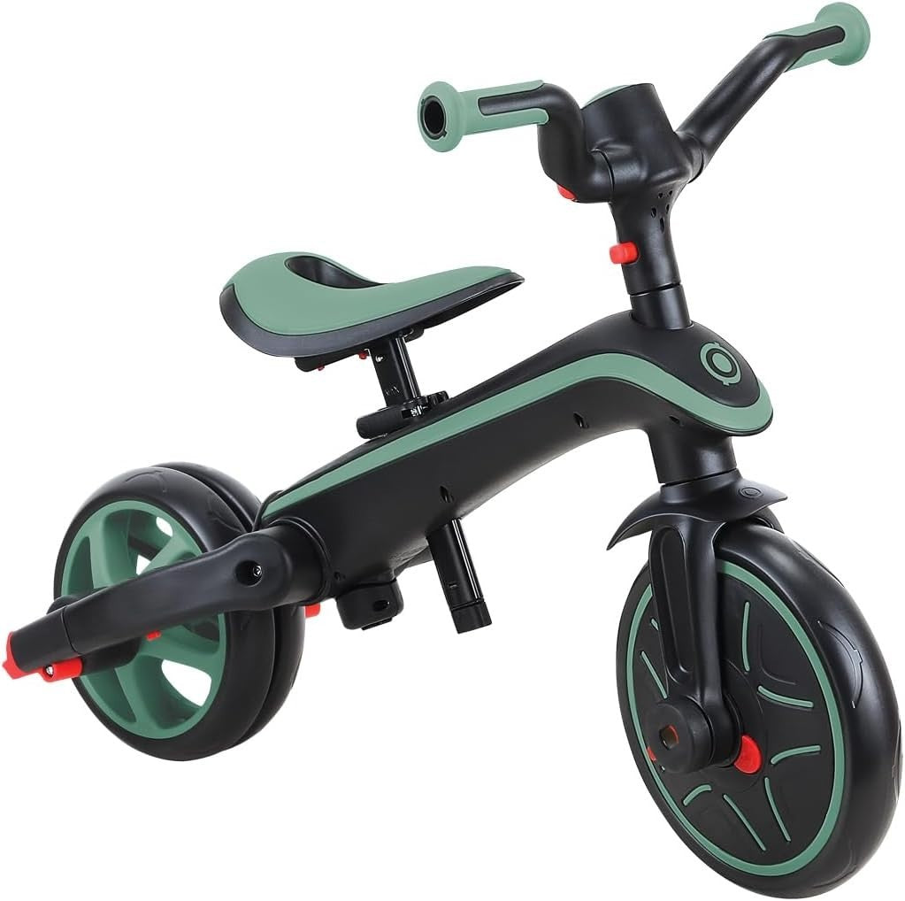 4 in 1 Foldable Trike Balance Bike Kids Ride On Canopy 10M-5Y Olive
