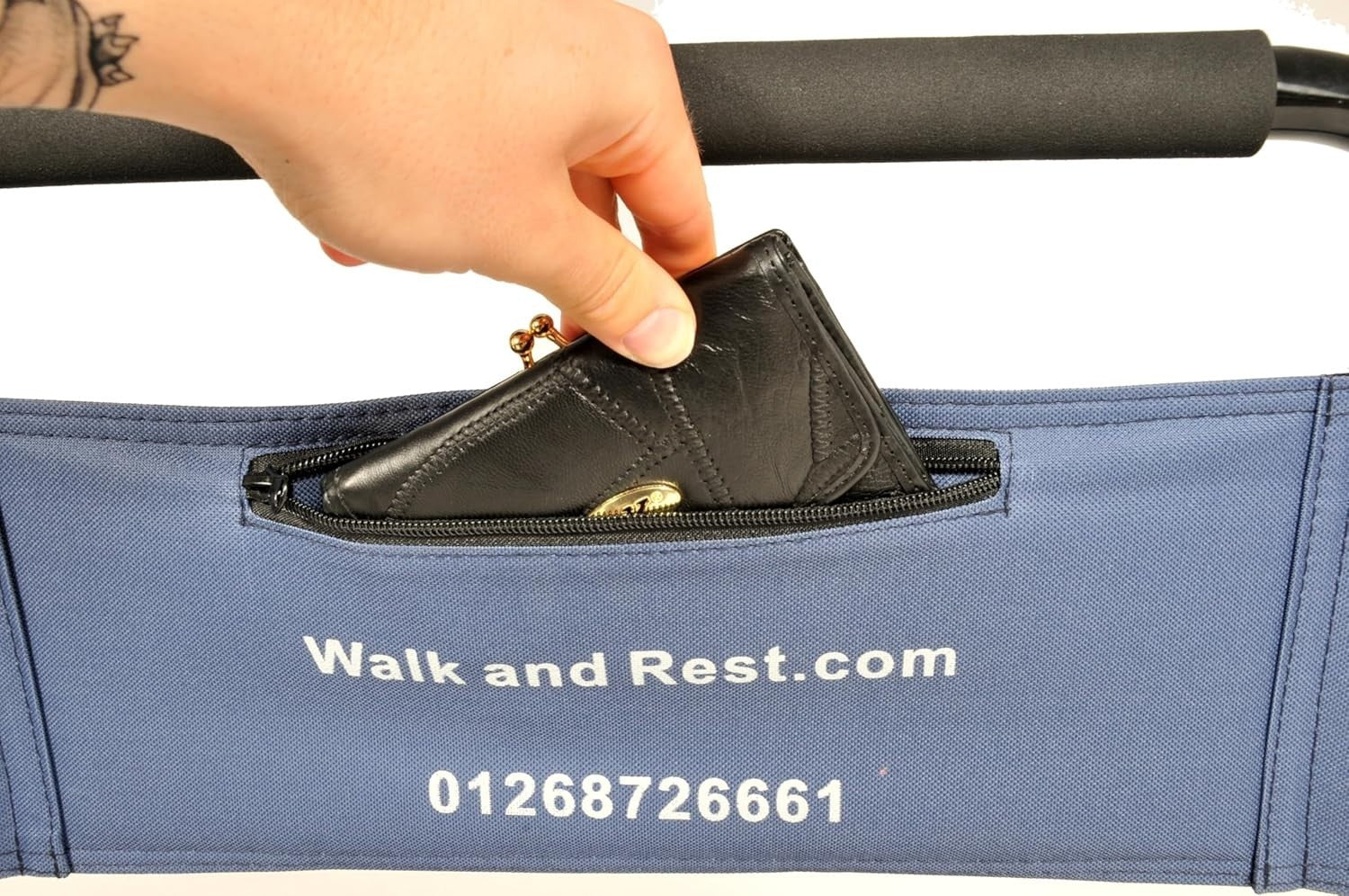 Lilac Check 6-Wheel Walk & Rest Shopping Trolley – Padded Seat & Back