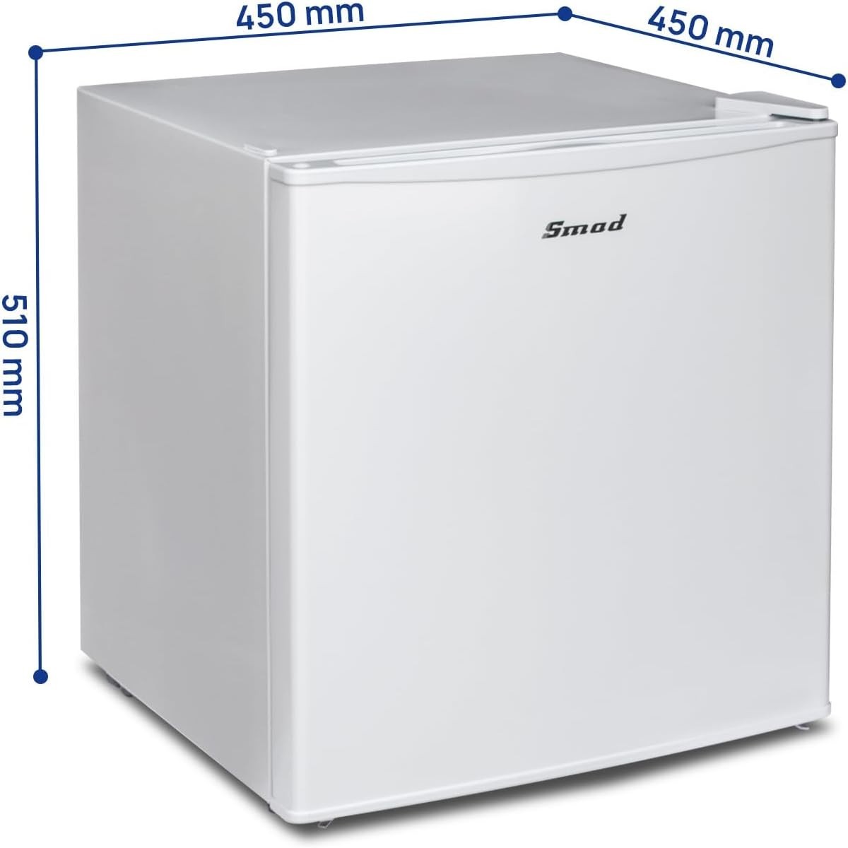 48L Mini Fridge Table Top Quiet Drinks Cooler Reversible Door White