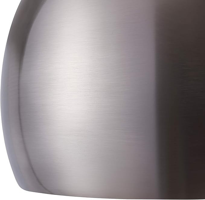 Arc Floor Lamp Silver Nickel Bell Shade Marble Base Modern Standing Light