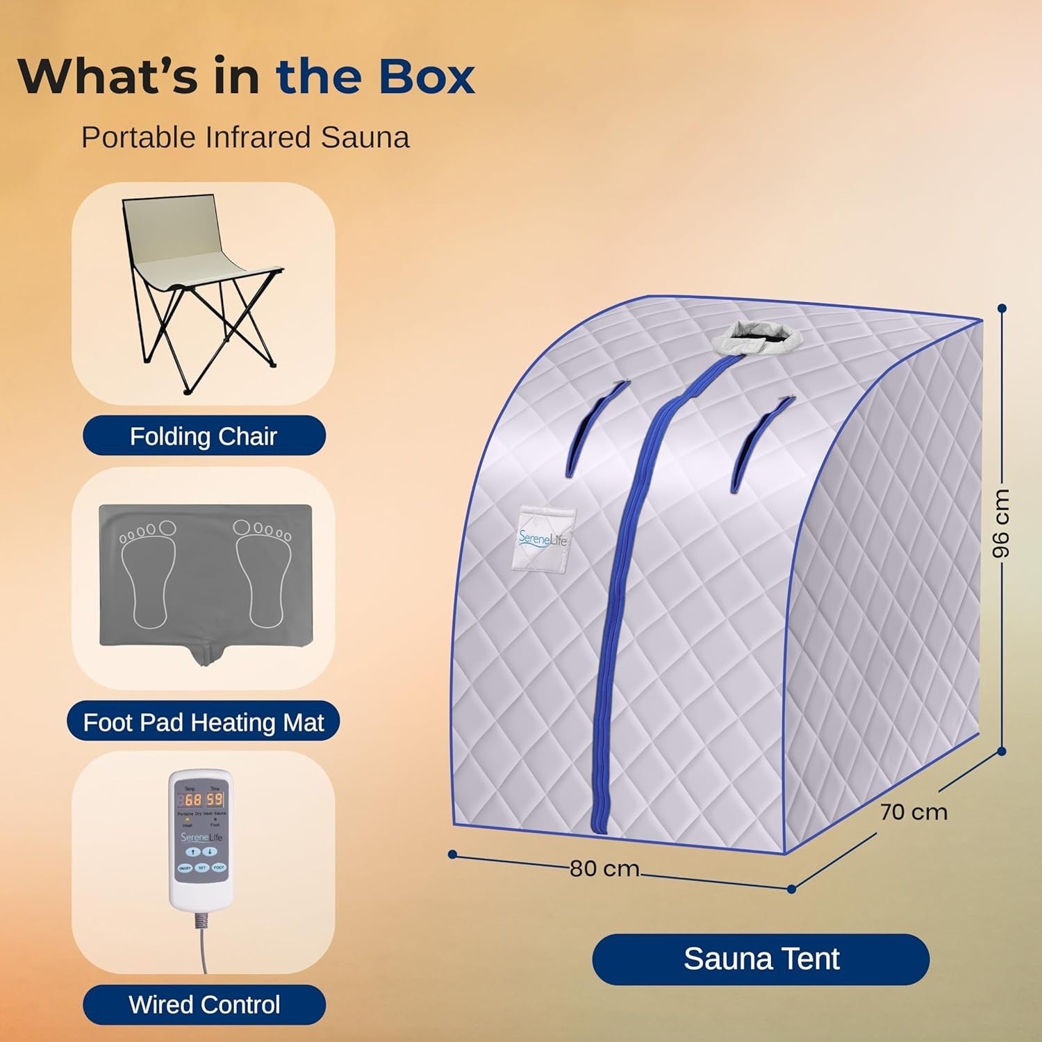 Portable Home Sauna Tent w/ Foot Heating Pad, Chair & Remote – Indoor Spa