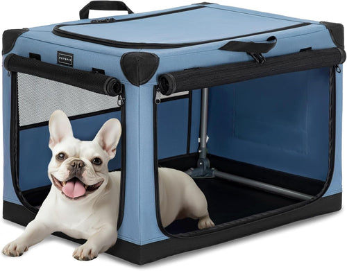 Foldable Medium Dog Crate Portable Soft Pet Carrier Kennel 3 Door Cage 76cm