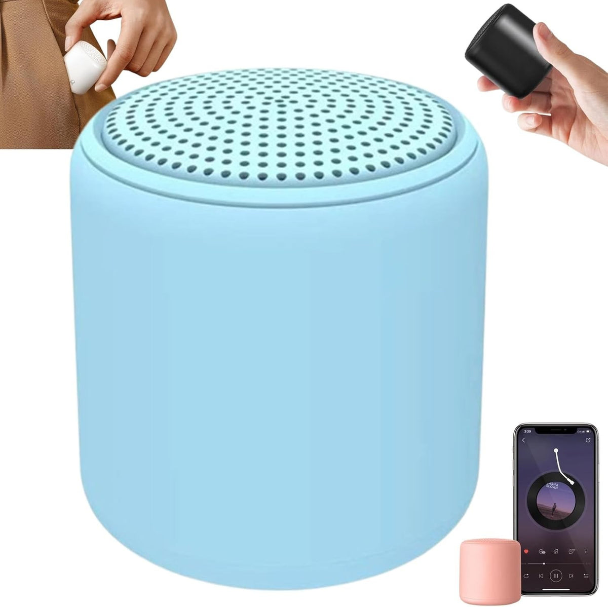 Portable White Noise Sound Machine Bluetooth Travel Speaker sky blue