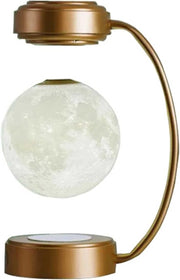 Levitating Moon Lamp Gold 3D Printed Floating LED Night Light Iron Stand