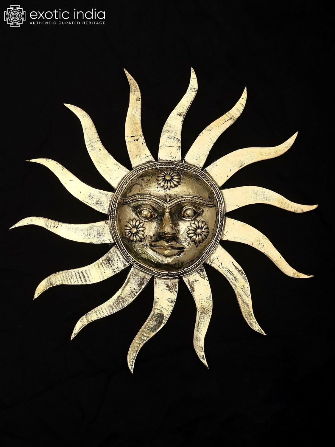Surya Dev Brass Wall Hanging Dhokra Sun God Home Decor Statue
