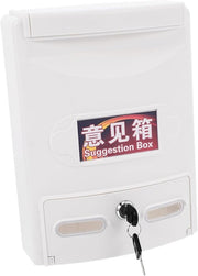 Wall Mounted Lockable Mailbox White Waterproof Plastic Letter Box 28.8x21.5x8cm