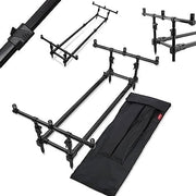 Adjustable 3 Rod Carp Fishing Pod Stand Aluminium Black w/Bag