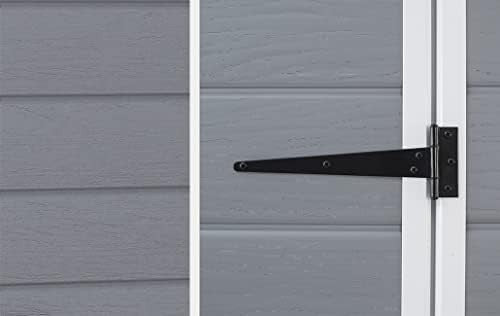 Plastic Garden Shed 4x3ft Outdoor Waterproof Storage with Floor Grey