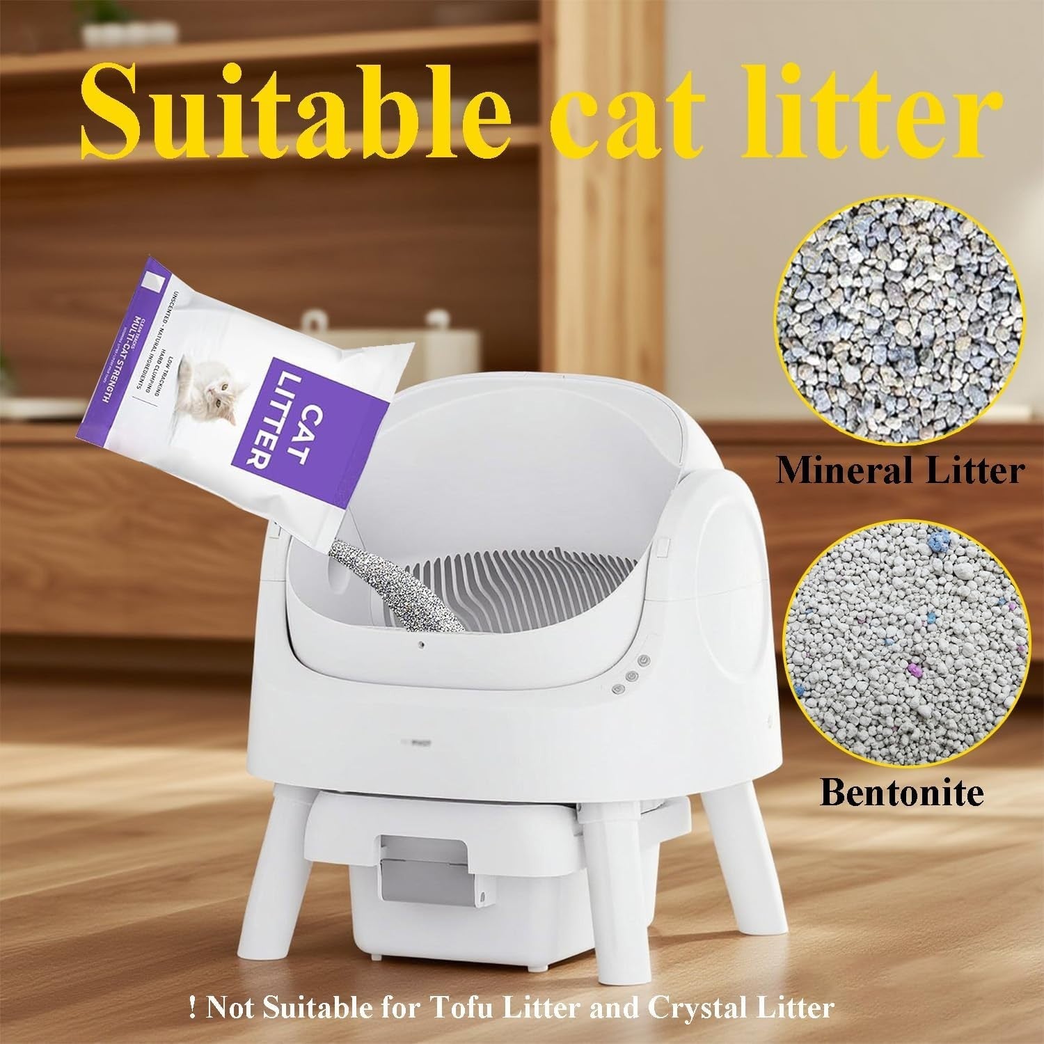 Open Top Self Cleaning Cat Litter Box Quiet Auto Tray Multi Cat