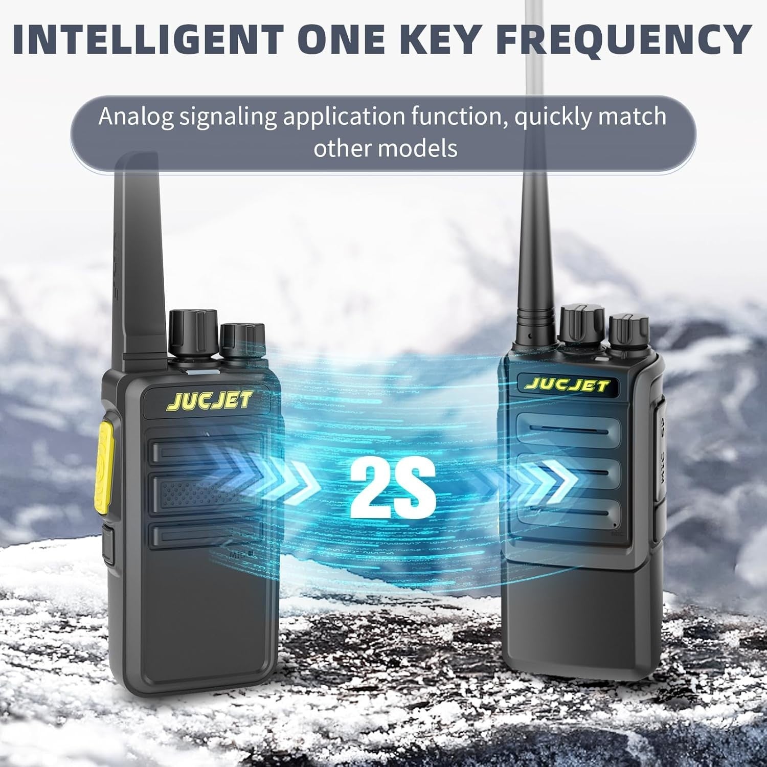 Long Range Walkie Talkies 16CH Noise Cancelling Encrypted 2 Pack