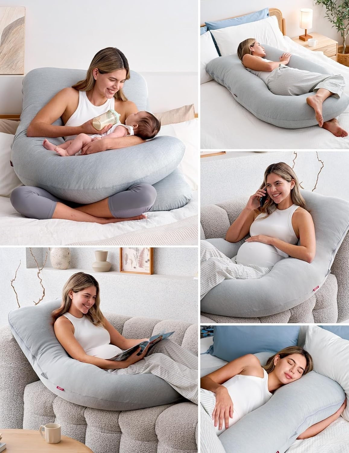 Pregnancy Pillow 57” Full Body Maternity Support Side Sleeper Belly Back