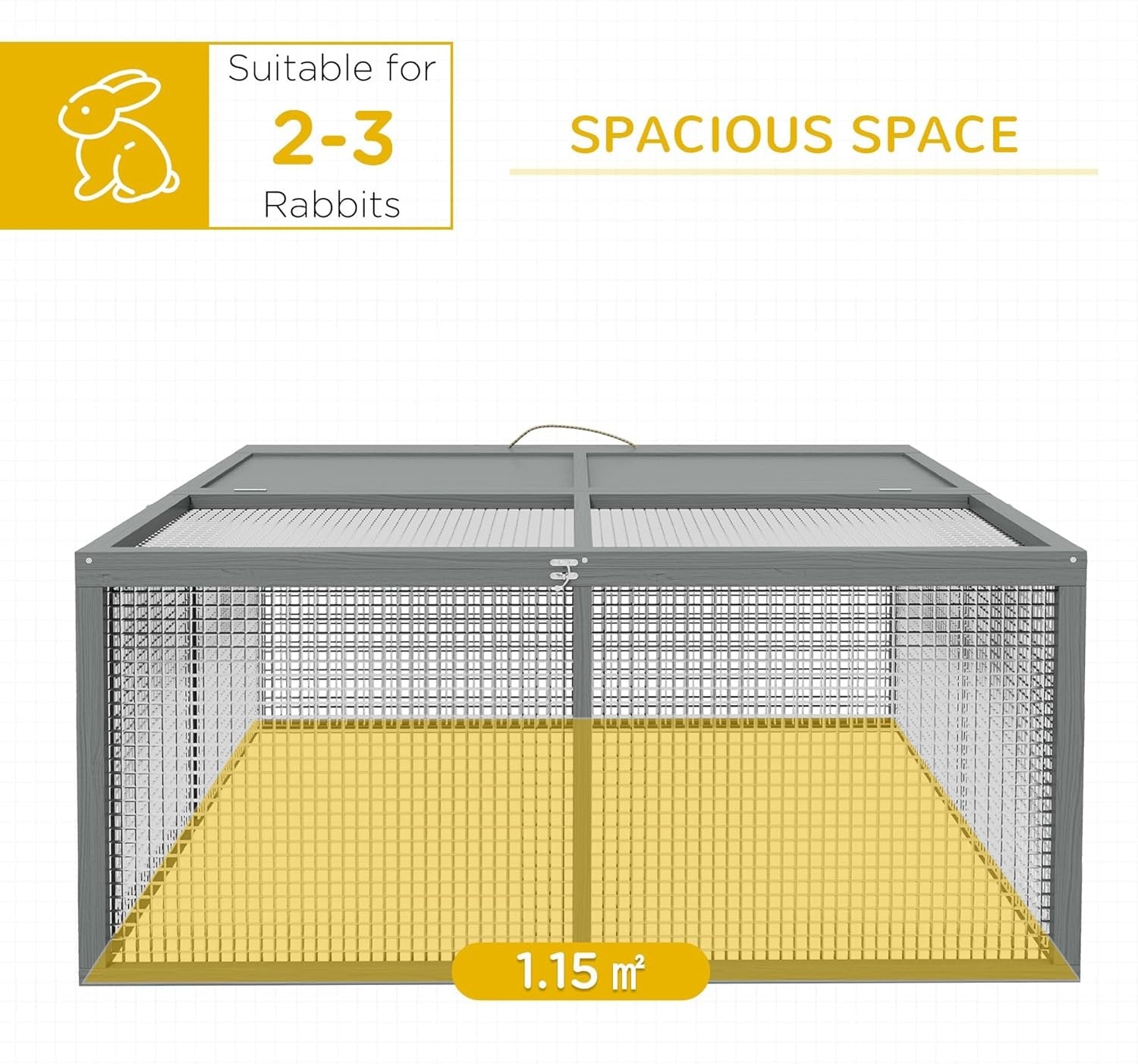 Folding Rabbit Hutch Portable Wooden Outdoor Run Openable Top Large