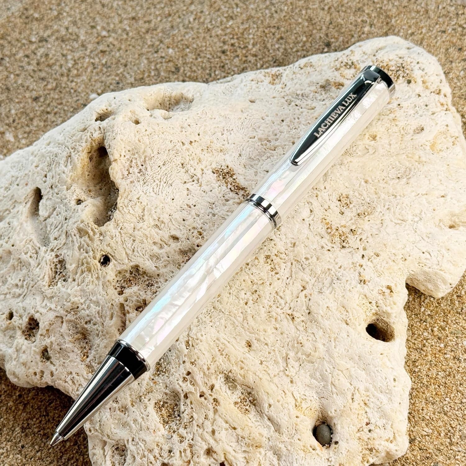 Luxury White Mother of Pearl Ballpoint Pen Gift Set