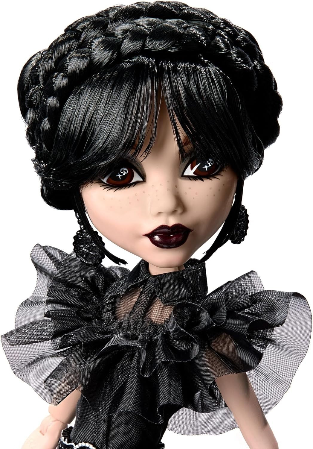 Gothic Black Gown Doll Collectible Dance Scene Outfit Display Stand