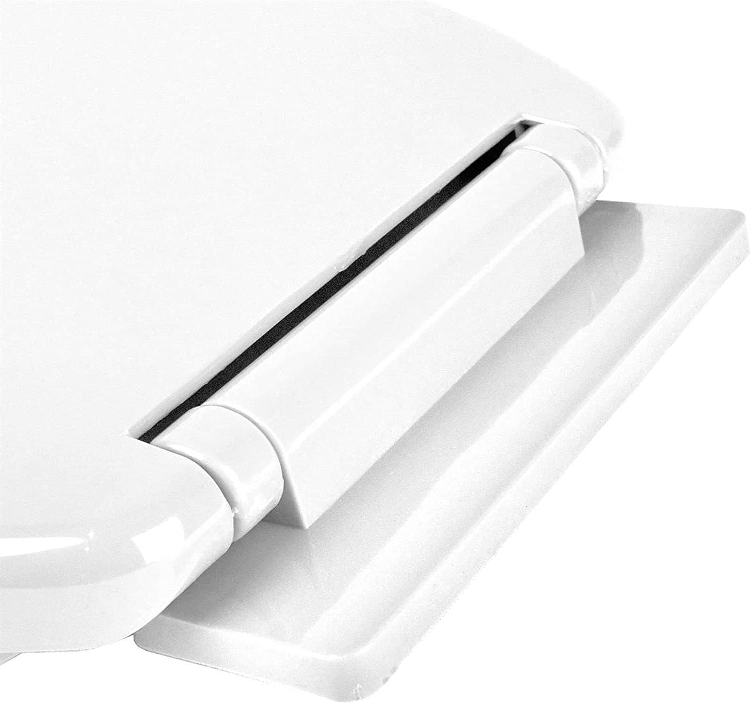 Soft Close Oval Toilet Seat White Adjustable Hinges Standard O-Shape 42x35.5cm