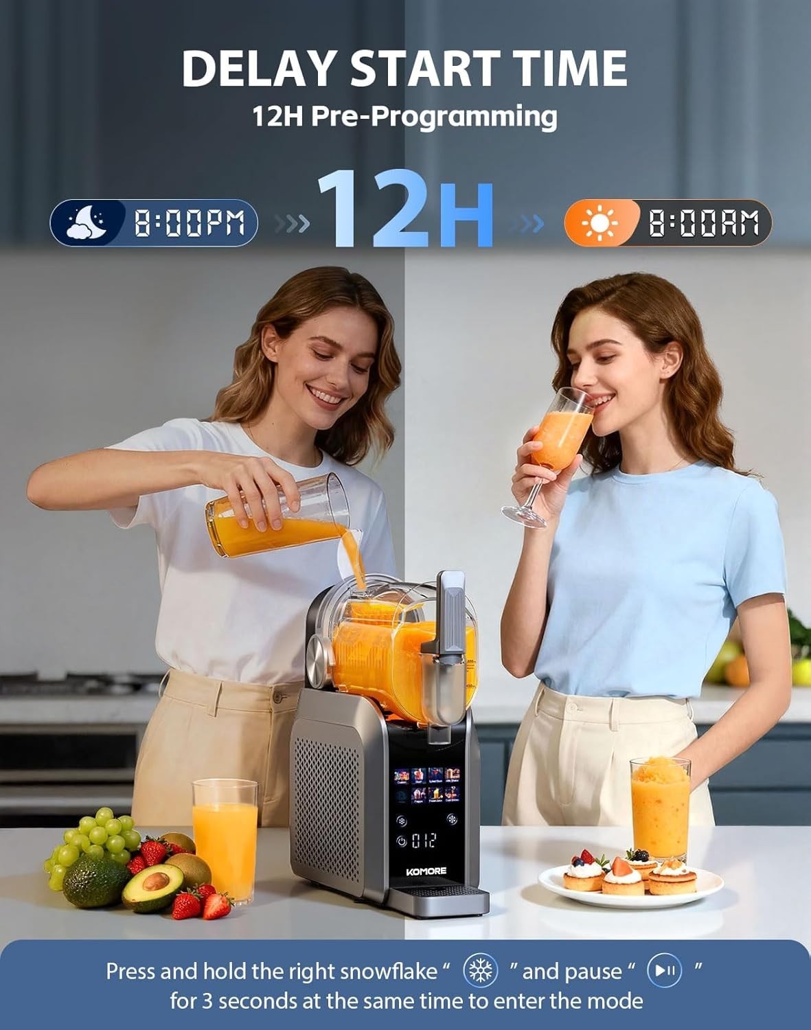Frozen Slush Drink Maker 2L No Ice Self Cleaning 7 Presets Touch Screen