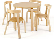 Kids 5-Piece Wooden Table & Chair Set with Ergonomic Chairs for Play & Learning