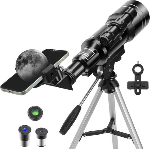 70mm Kids Telescope with Tripod, Phone Adapter & 150X Magnification