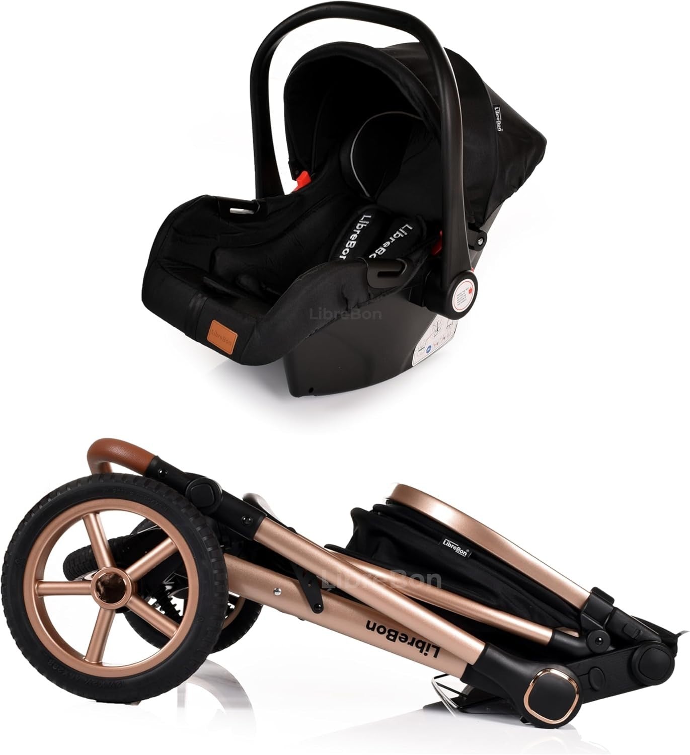 3 in 1 Baby Pram Pushchair Folding Travel System All Terrain from Birth