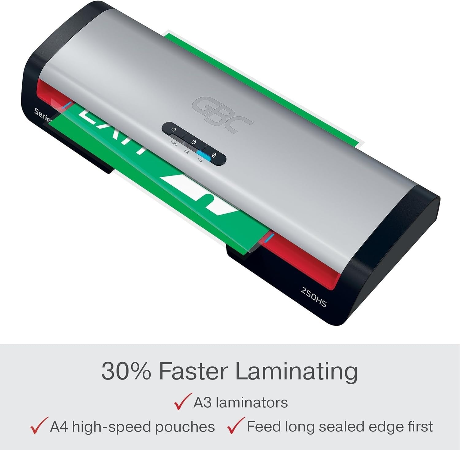 A3 Laminator High Speed 1-Min Warm-Up Anti-Jam Auto Shut-Off Office