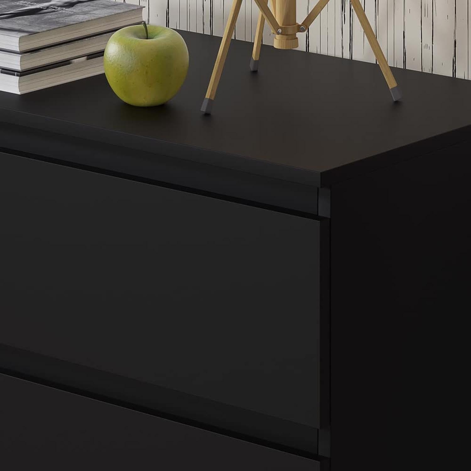 Matt Black Chest of 8 Drawers Modern Bedroom Storage Wide Tall Unit
