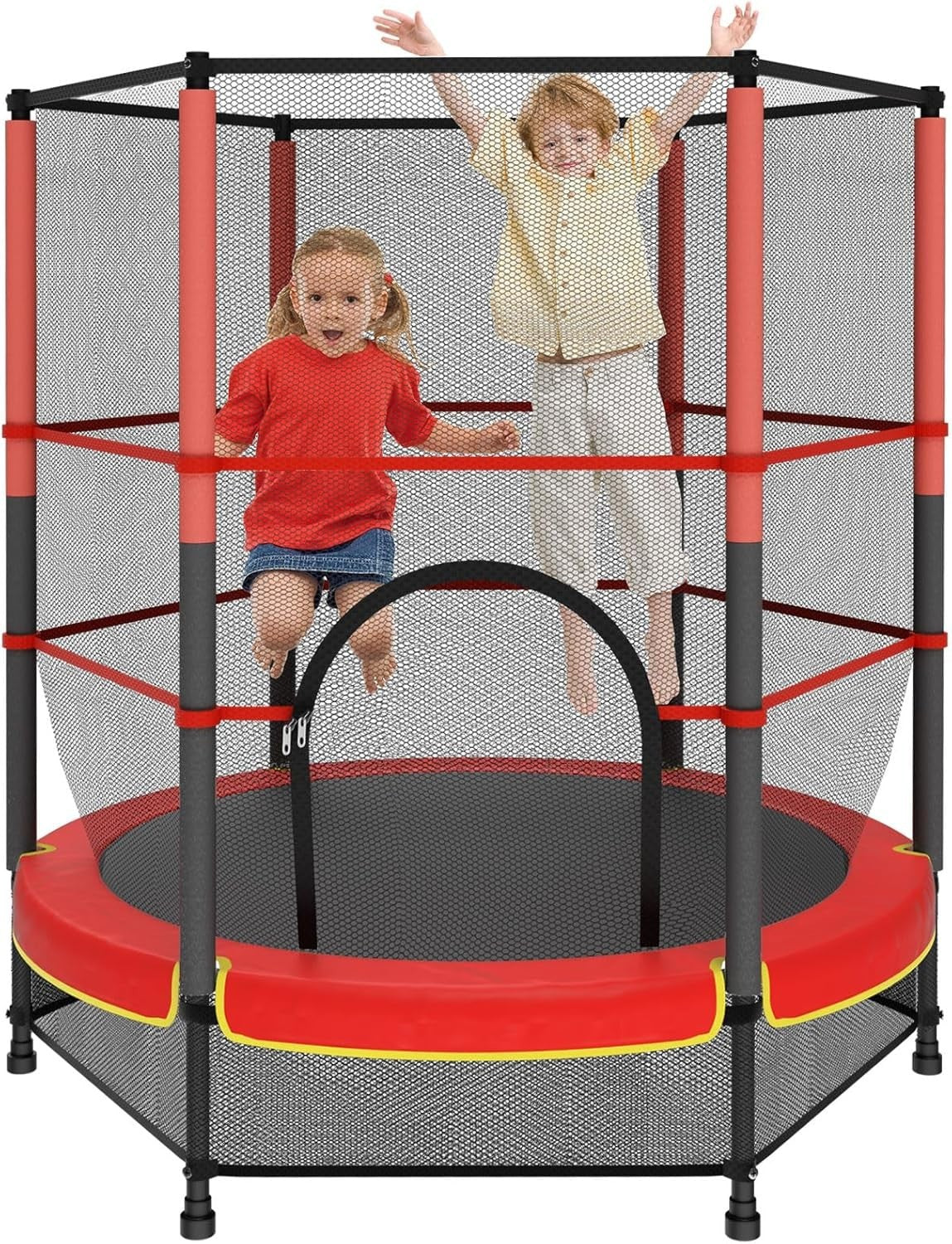 Kids Trampoline 140cm with Safety Enclosure Indoor Outdoor Ages 3-10