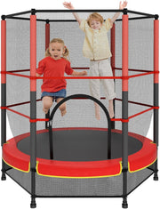 Kids Trampoline 140cm with Safety Enclosure Indoor Outdoor Ages 3-10