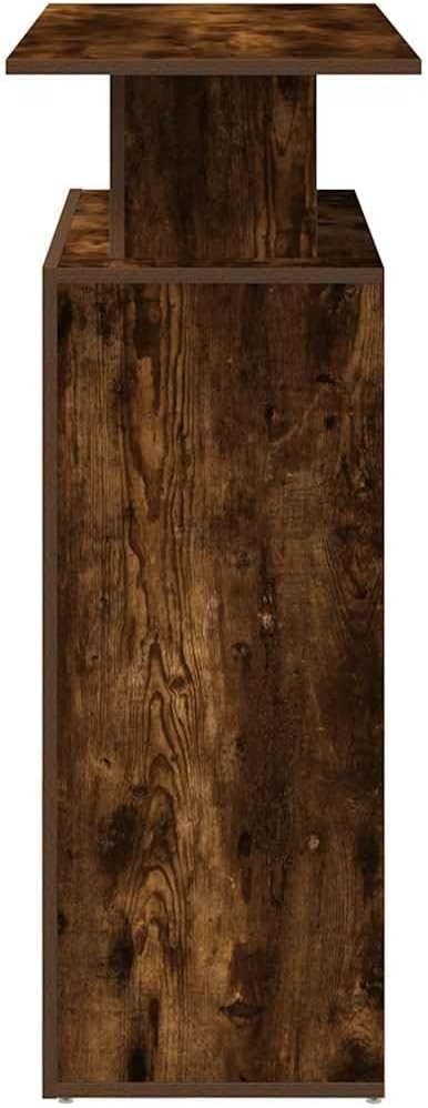 Smoked Oak Reception Desk 100x40x104cm Modern Office Counter with Storage Shelf
