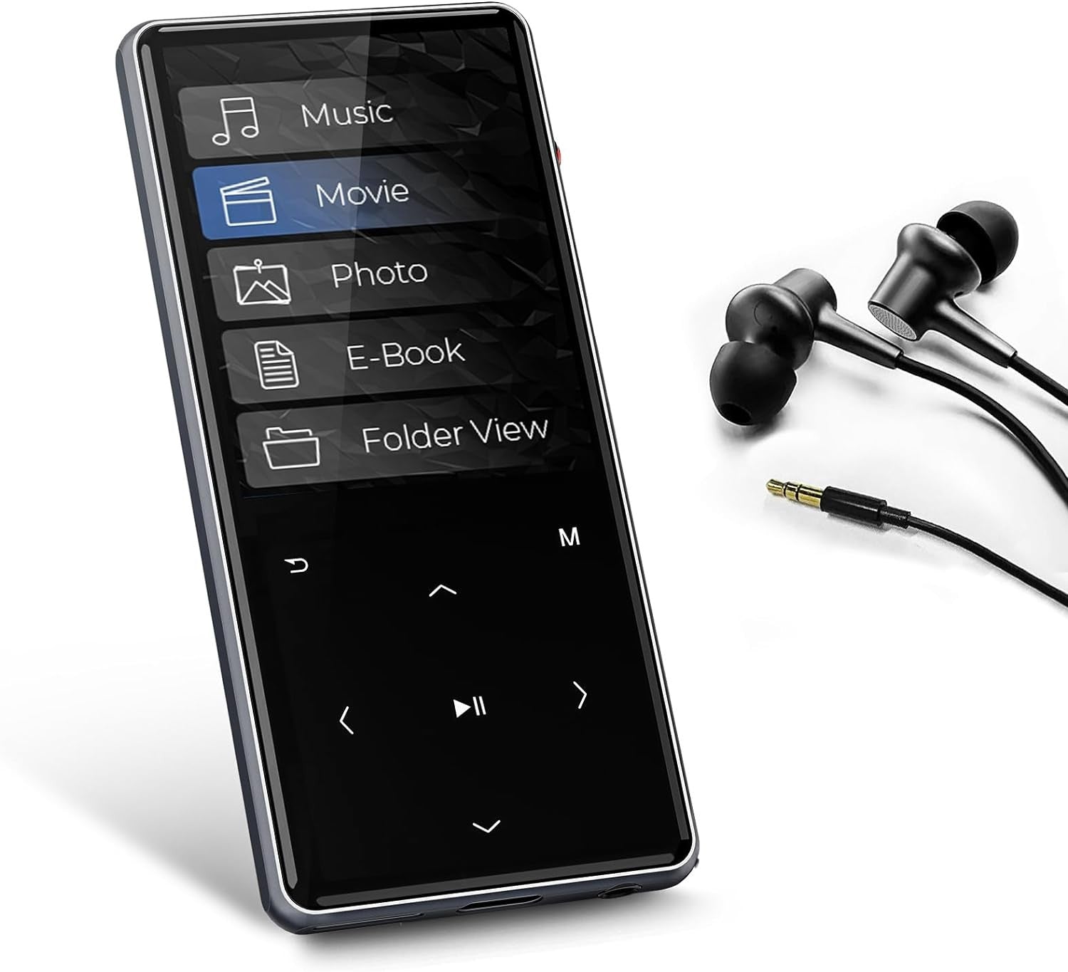 Bluetooth 5.0 64GB 2.4″ MP3 Player with Speaker, Voice Recorder & E‑Book
