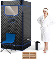 Portable Full Body Steam Sauna Tent w/ 3L Steamer & Remote – Home Spa Detox