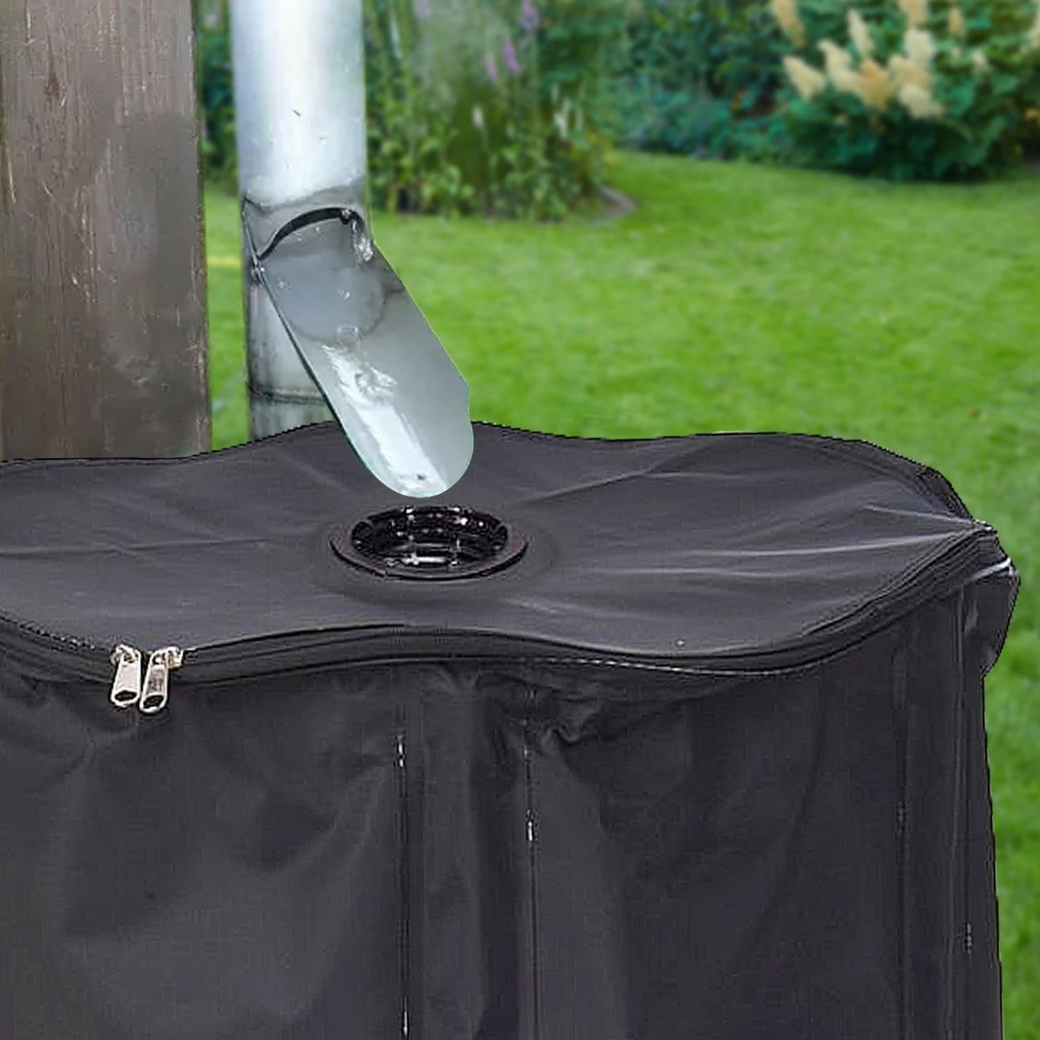 500L Collapsible Water Butt Kit with Tap, Hose Connector & Lid for Garden