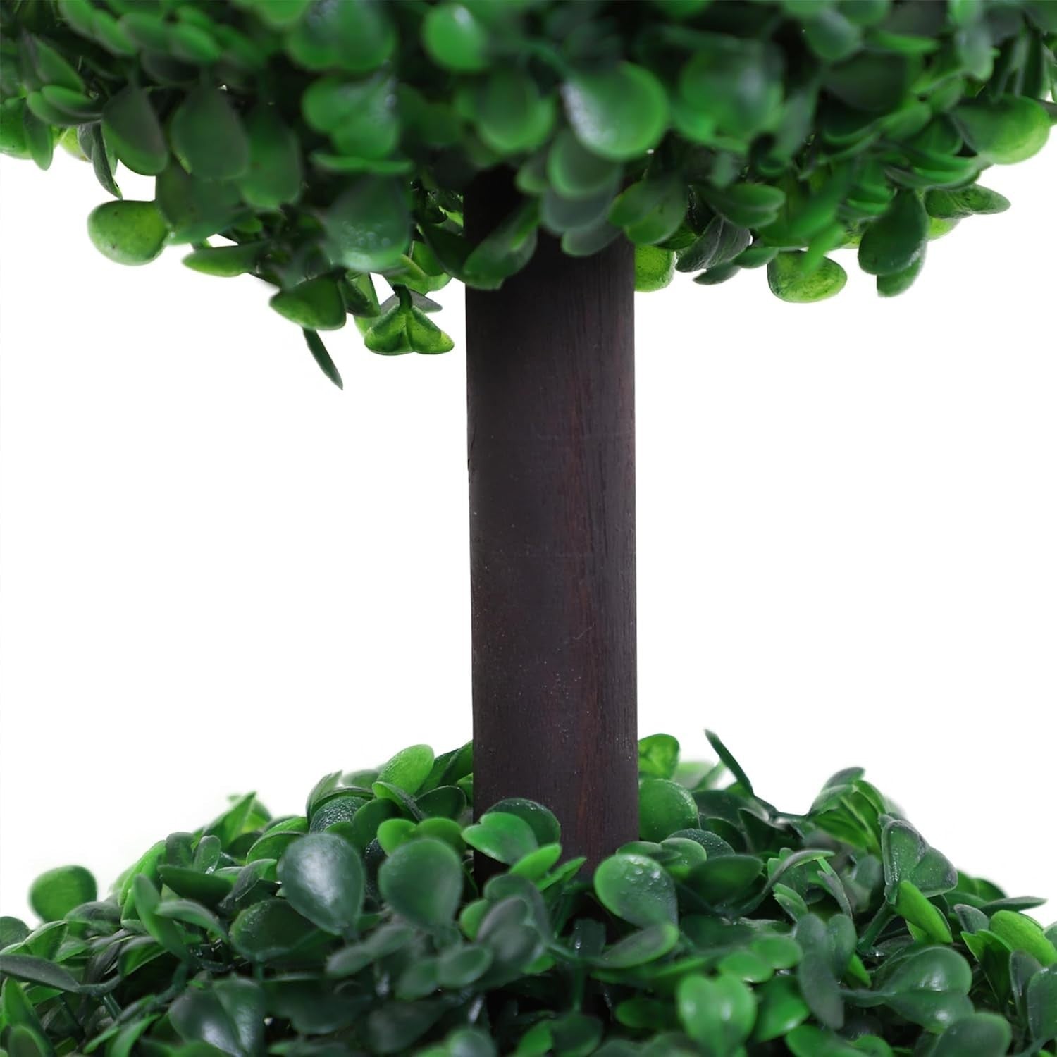 Set of 2 Artificial Boxwood Ball Trees 112cm Faux Green 3 Ball Topiary Decor
