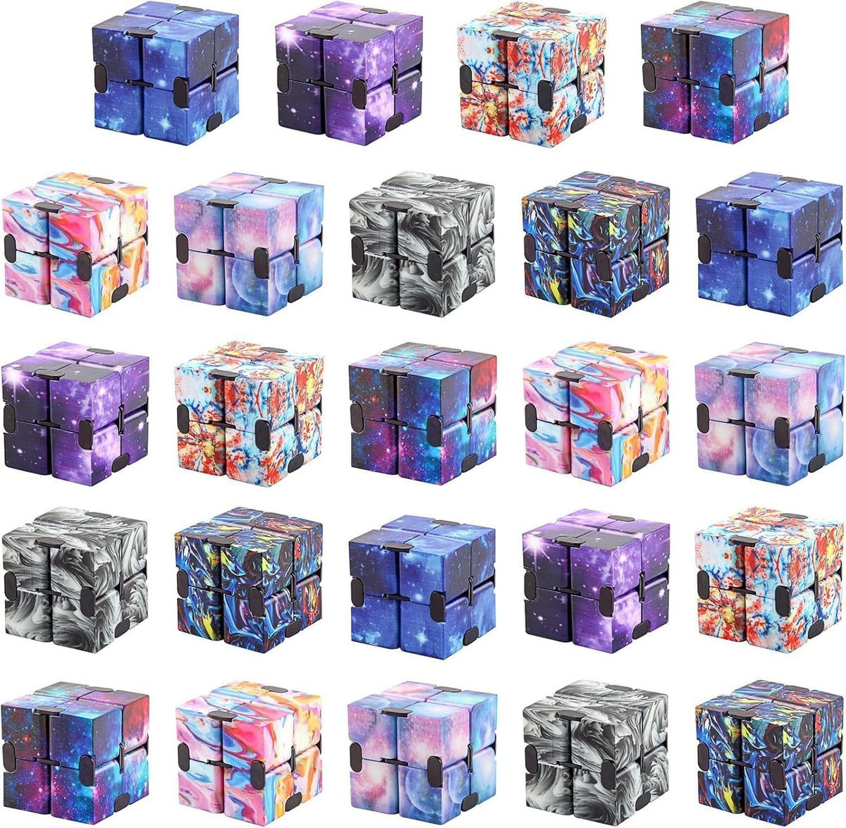 24 Pack Infinity Cube Fidget Toy Mini Stress Puzzle Bulk Party Favors