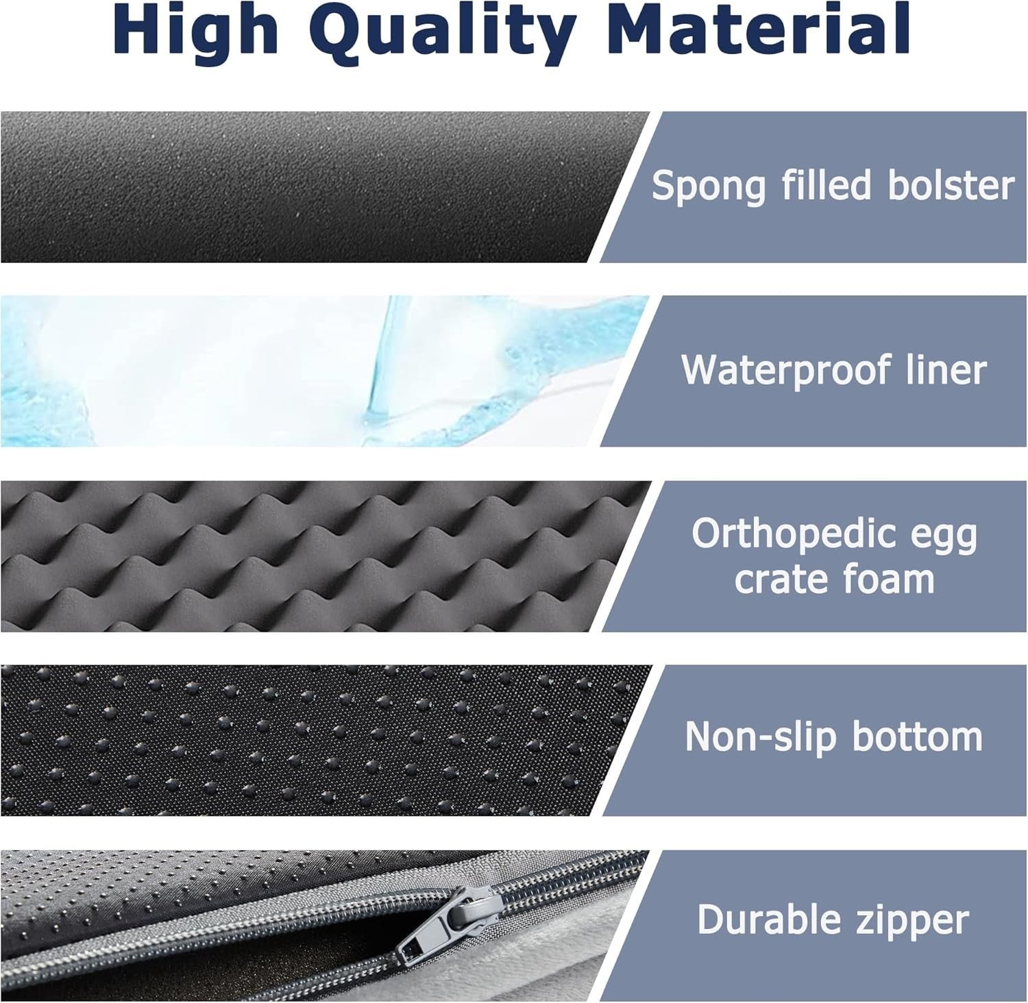 Large Orthopedic Dog Bed 91x68cm Waterproof Washable