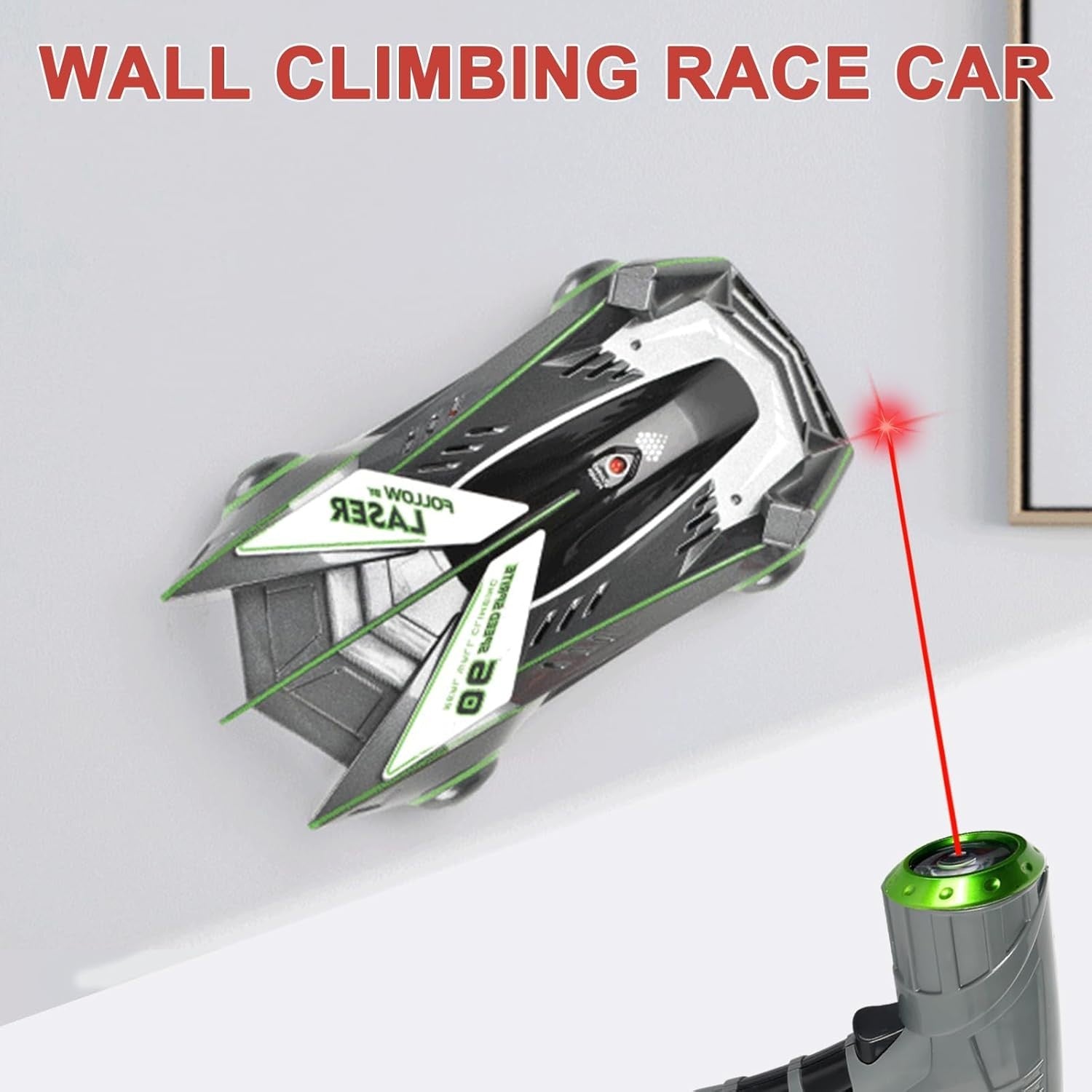 Grey Wall Climbing RC Car – Laser Remote Control Stunt Toy for Kids & Teens
