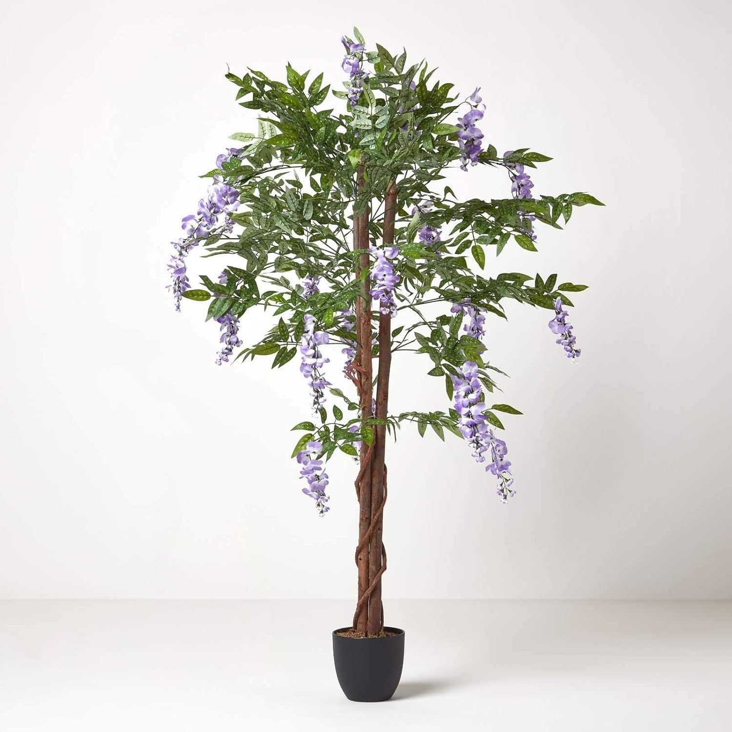 5ft Artificial Wisteria Tree in Weighted Pot Lilac Faux Hanging Flower Decor