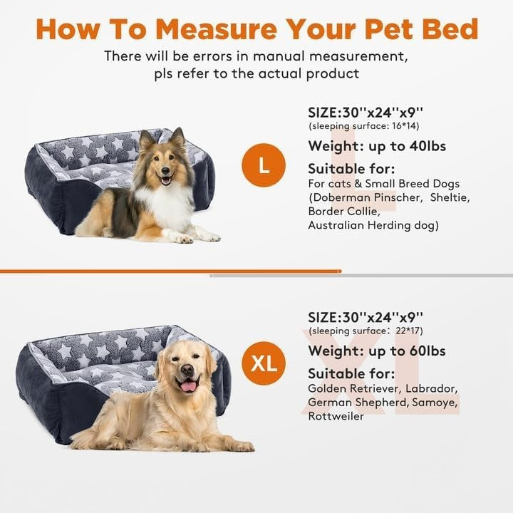 Extra Large Dog Bed Washable Anti Anxiety Pet Cushion 89x64x23cm